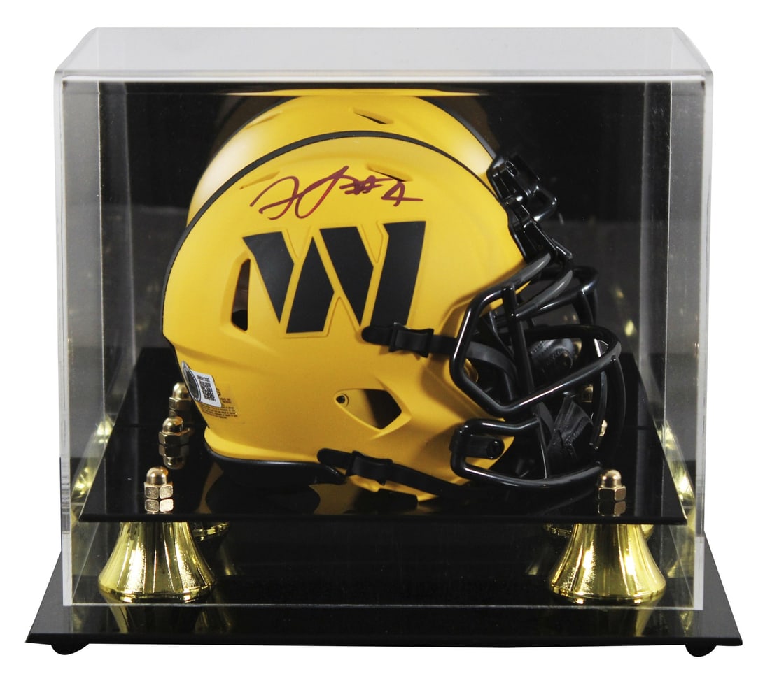 Frankie Luvu Signed Commanders Rave Speed Mini Helmet with Display Case BAS Authenticated (1 of 3)