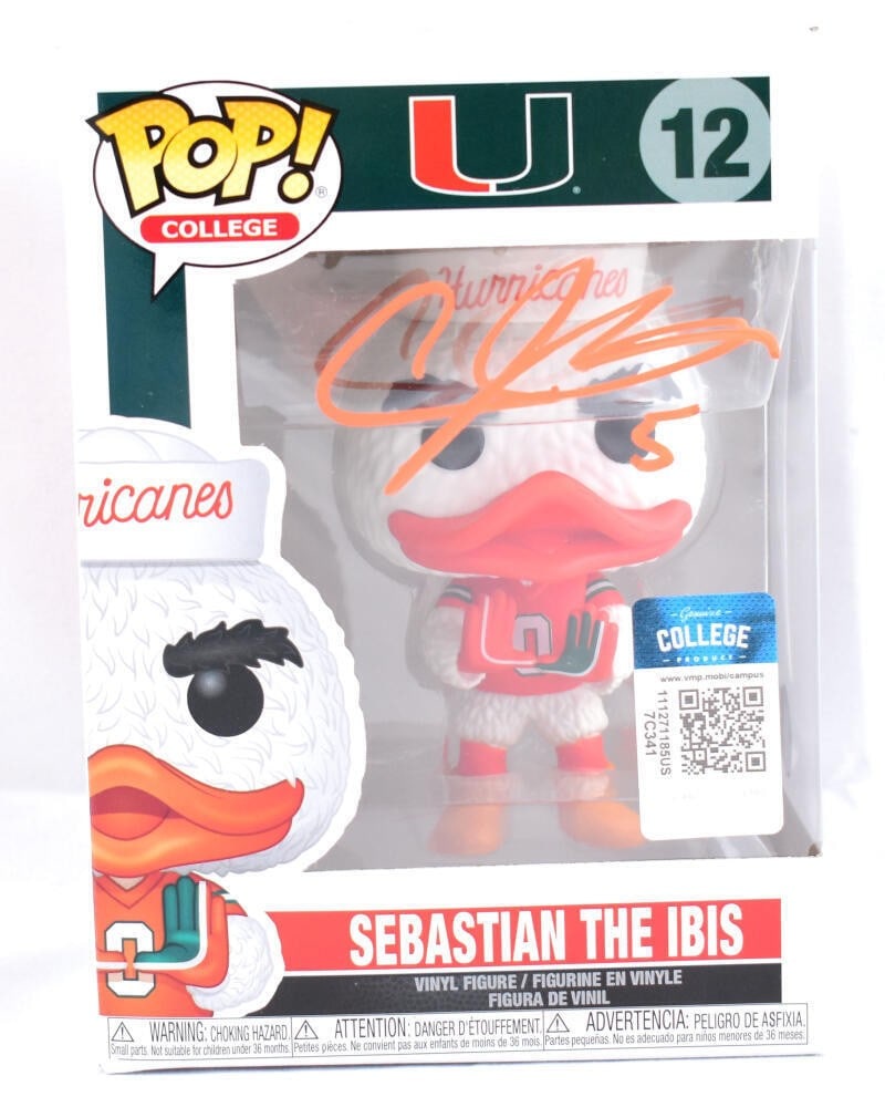 Andre Johnson Signed Miami Hurricanes Funko Pop #12 Beckett Holo: Andre Johnson Signed Miami Hurricanes Funko Pop #12 Beckett Holo This collectible features an Andre Johnson Autographed Miami Hurricanes Funko Pop Figurine, numbered #12. A must-have for fans of NCAA