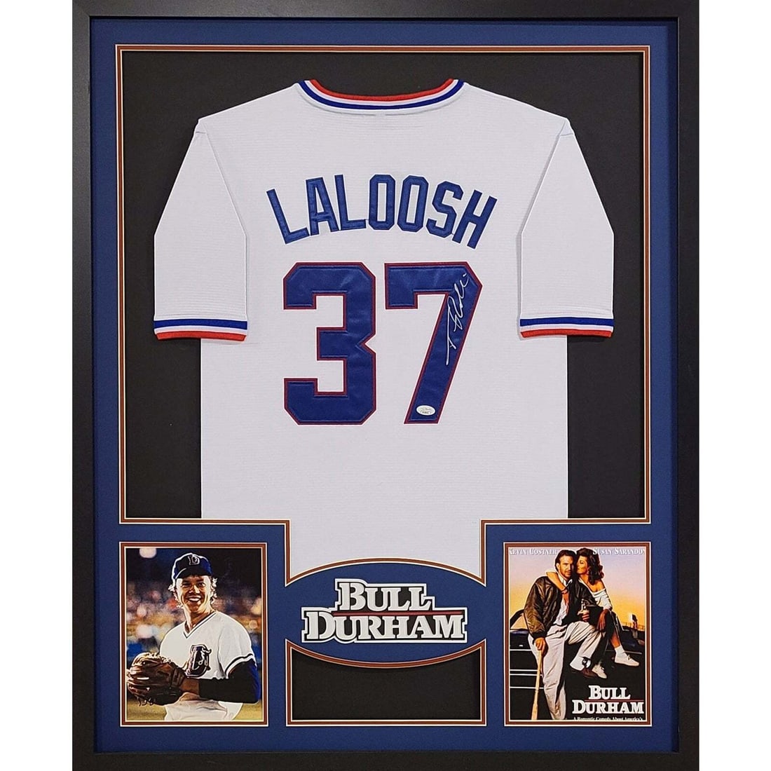 Tim Robbins Signed Bull Durham Framed Jersey JSA Certified: Tim Robbins Signed Bull Durham Framed Jersey JSA Certified This autographed Tim Robbins framed jersey is a fantastic collectible for any fan of Bull Durham. Authenticated by JSA, a leading name in spo