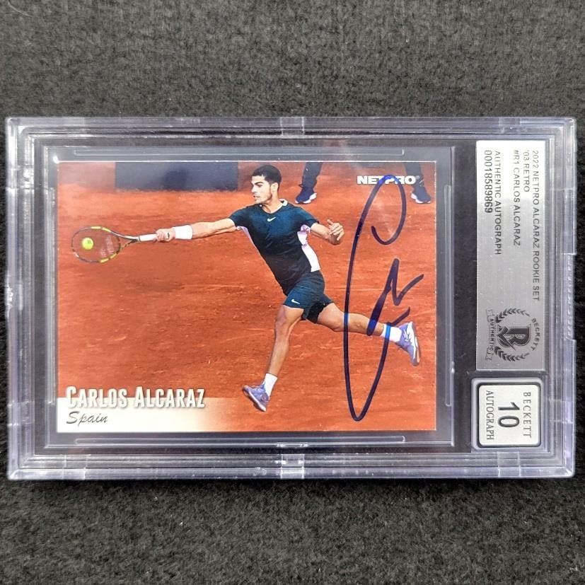 2022 Carlos Alcaraz Rookie Card R1 #/500 Beckett BAS 10 Autograph (1 of 2)