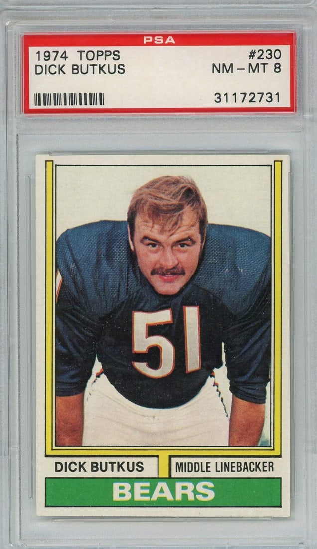 1974 Topps Dick Butkus #230 Football Card PSA 8 Authentic (1 of 2)