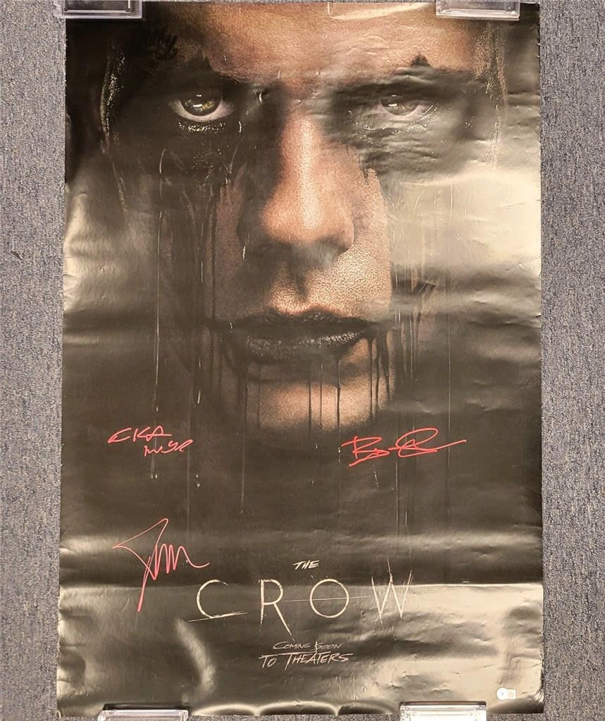 The Crow Signed Movie Poster 27x40 Bill Skarsgard FKA Twigs Beckett Authenticated (1 of 5)