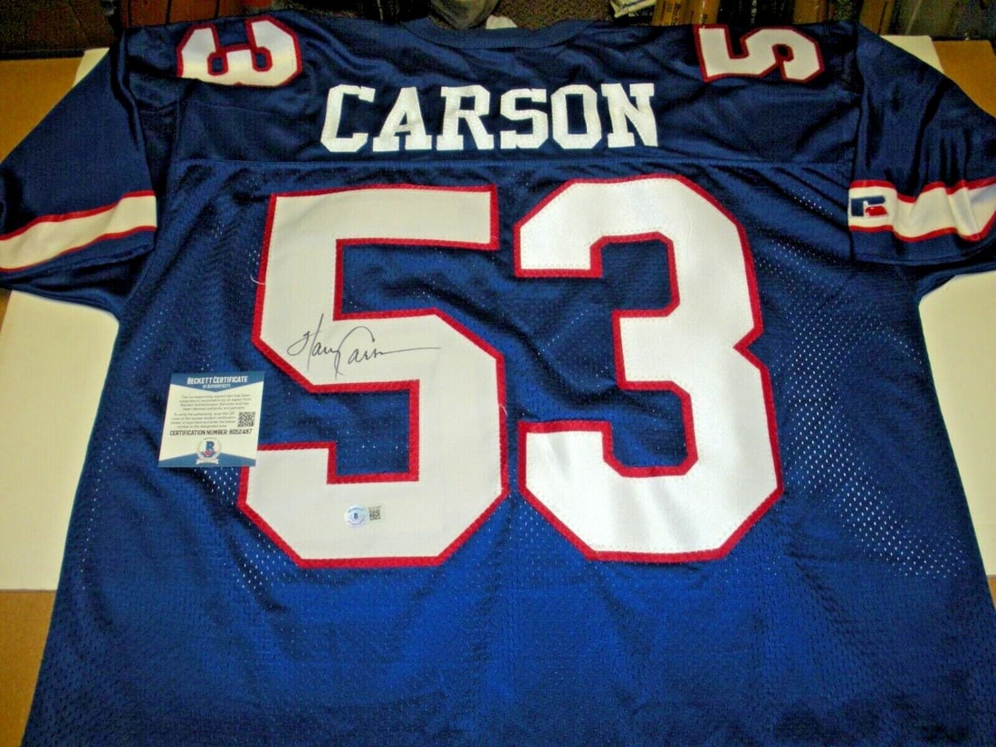 Harry Carson Signed Official Russell Jersey New York Giants Beckett Authenticated (1 of 2)