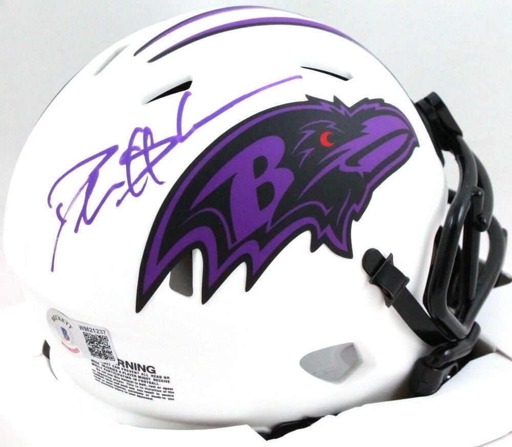 Deion Sanders Signed Baltimore Ravens Mini Helmet Beckett Authenticated Purple (1 of 3)