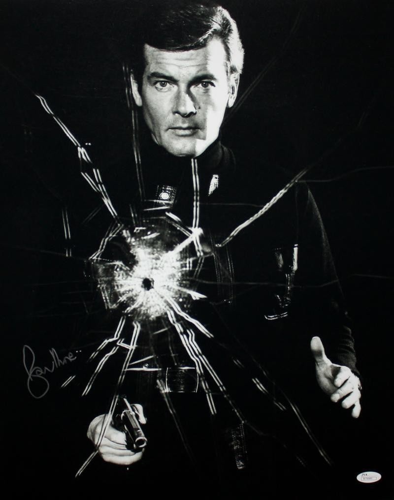 Roger Moore Signed 16x20 James Bond Photo JSA Authenticated (1 of 5)