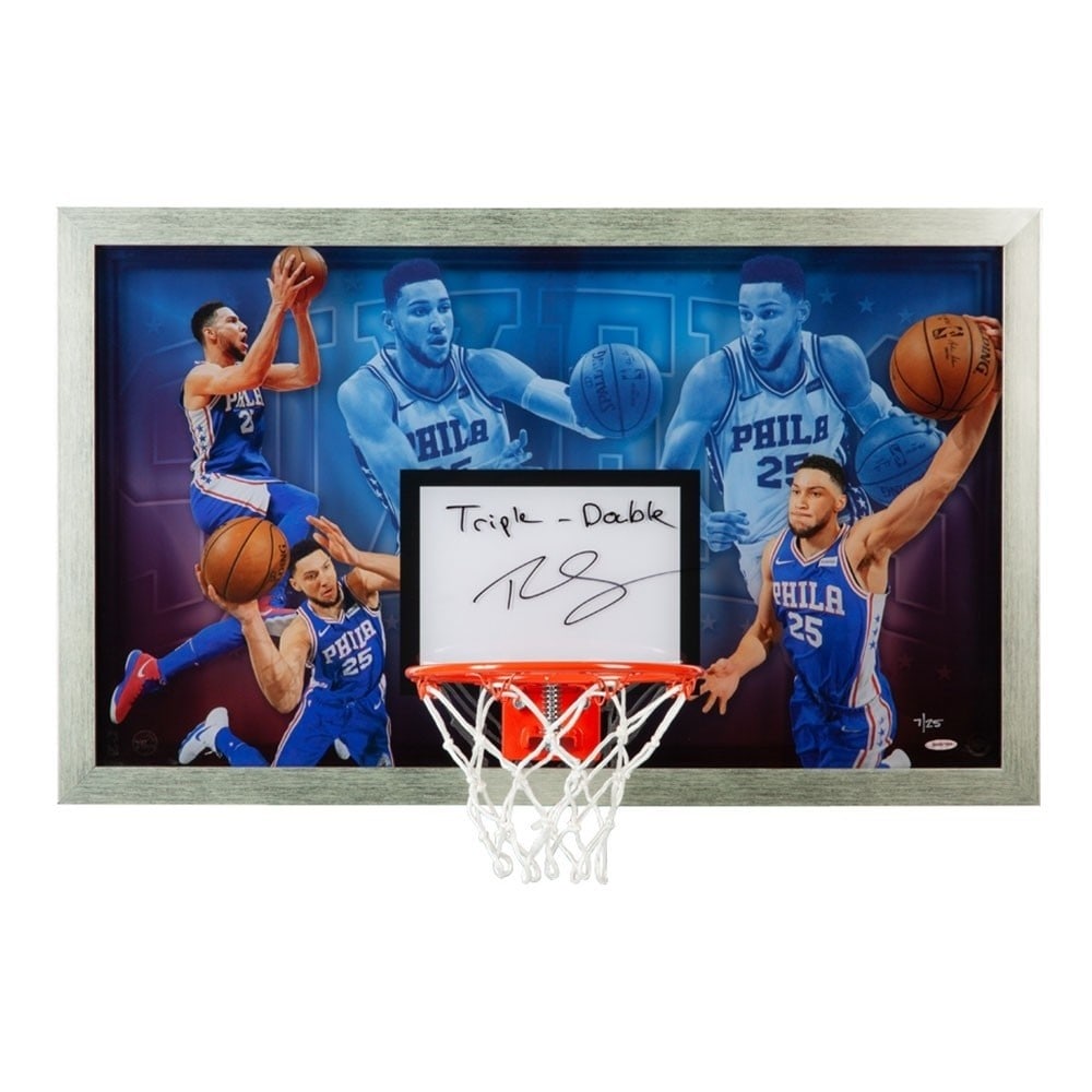 Ben Simmons Autographed Framed Backboard 76ers Triple Double Limited Edition #/25 (1 of 4)