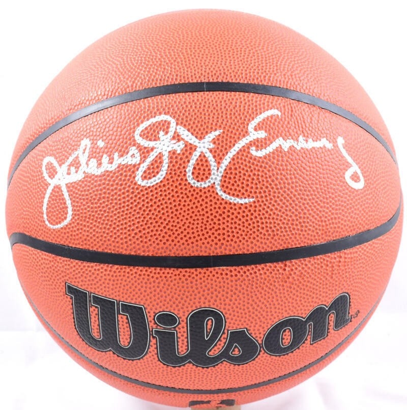 Julius Erving Autographed NBA Basketball with Beckett Hologram (1 of 11)