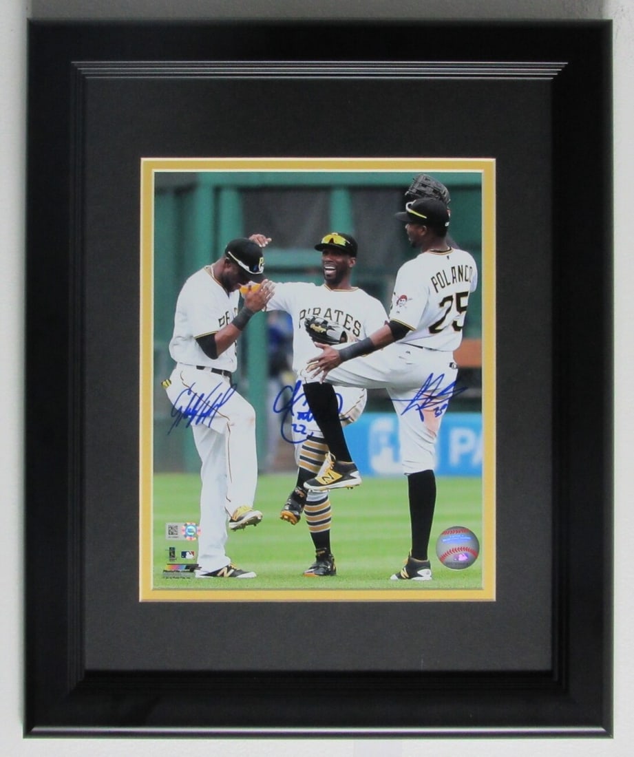 Pittsburgh Pirates Signed Framed 8x10 Photo McCutchen Marte Polanco MLB Hologram (1 of 2)