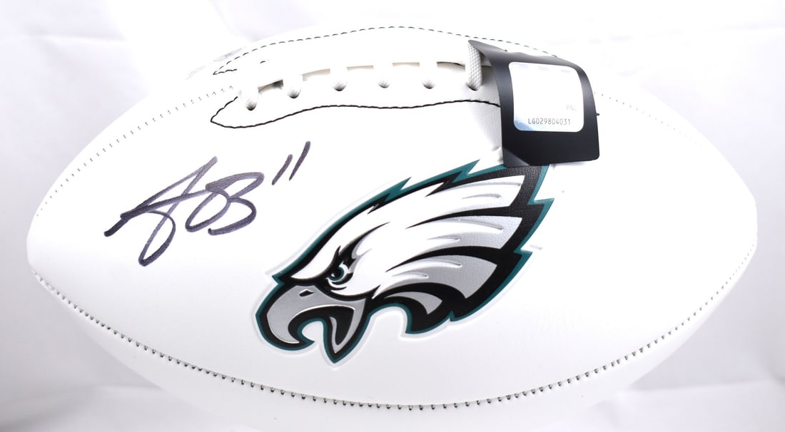 AJ Brown Autographed Philadelphia Eagles Football with Beckett Authentication (1 of 3)
