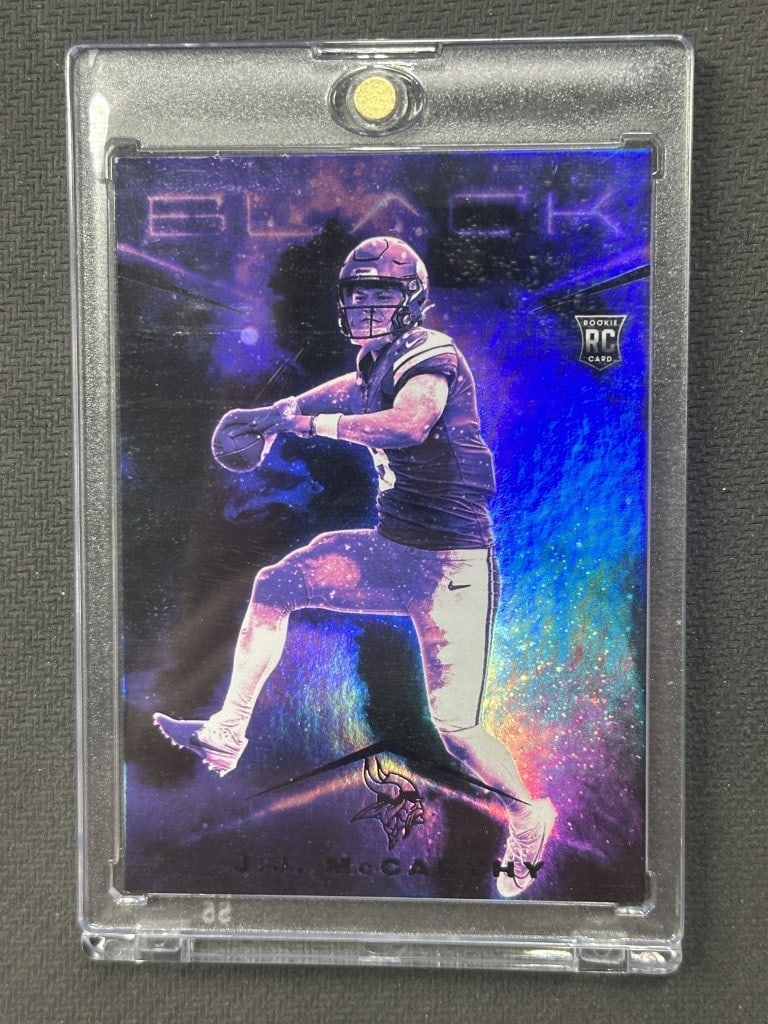 JJ McCarthy 2024 Panini Black Smokescreen SSP Vikings Rookie Card (1 of 2)