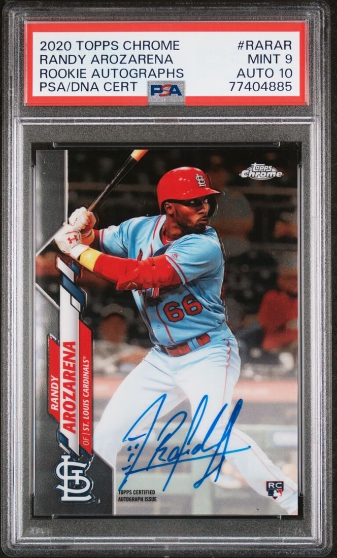 2020 Topps Chrome Randy Arozarena Rookie Autograph PSA 9 RARAR (1 of 2)