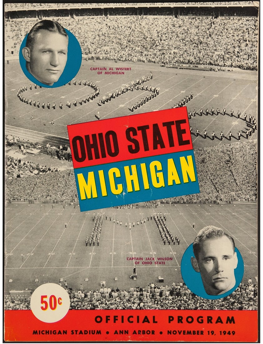 1949 Michigan vs Ohio State Football Program The Game 7-7 Tie (1 of 4)