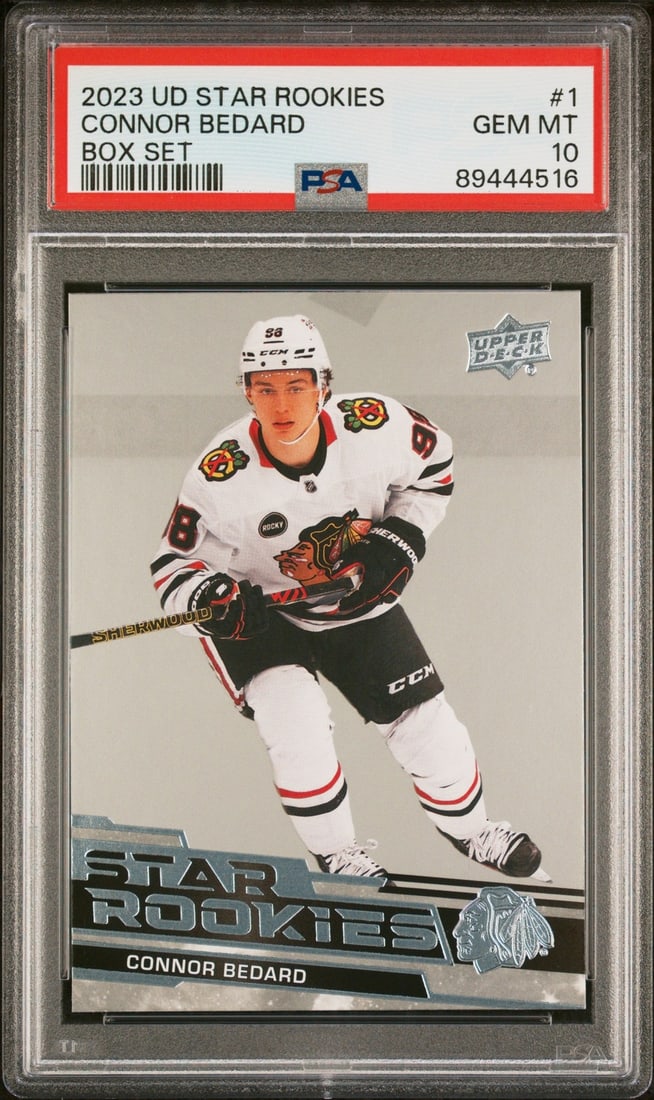 2023 Upper Deck Connor Bedard #1 Box Set Hockey Card PSA 10 (1 of 2)