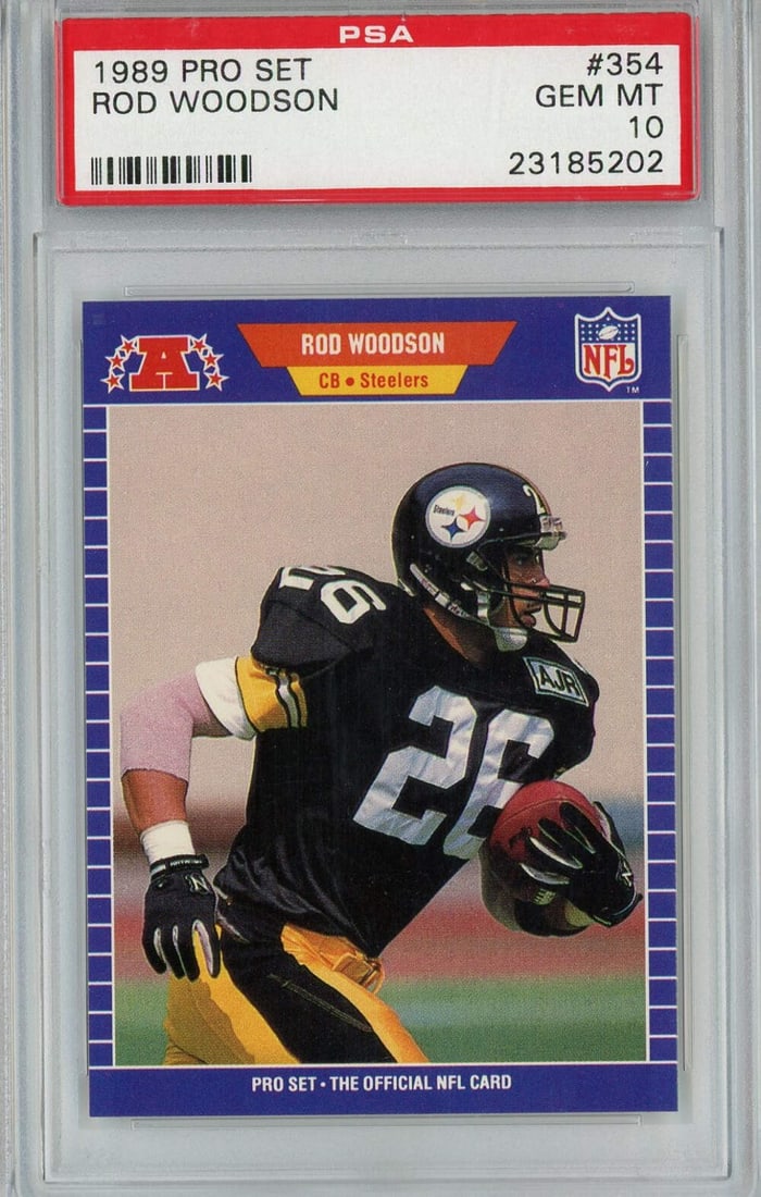 1989 Pro Set Rod Woodson #354 Rookie Football Card PSA 10 Gem Mint (1 of 2)