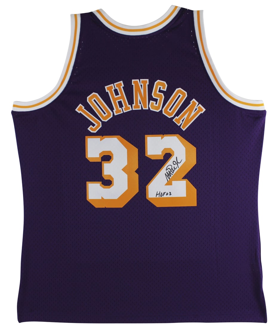 Magic Johnson Signed Lakers Jersey HOF 02 BAS Witnessed (1 of 5)