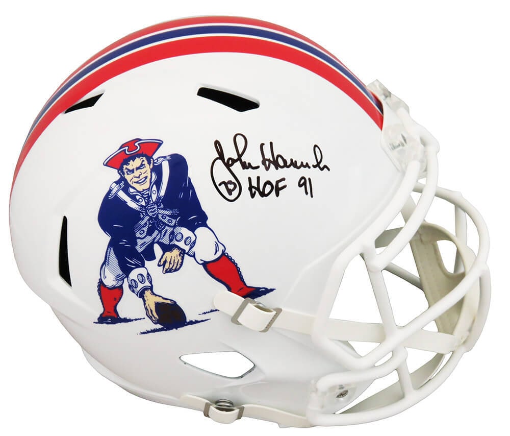 John Hannah Signed New England Patriots Helmet HOF 91 COA (1 of 1)