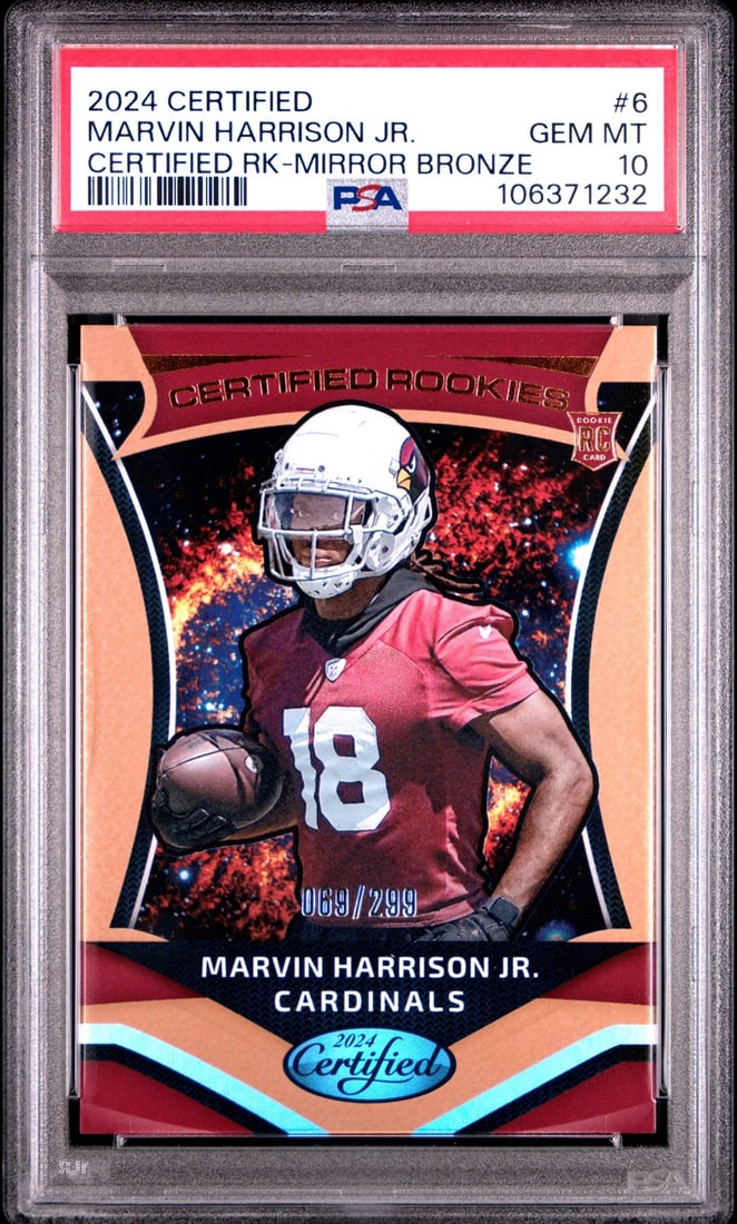 2024 Marvin Harrison Jr #6 Bronze /299 Football Card PSA 10 Graded Authentic (1 of 2)