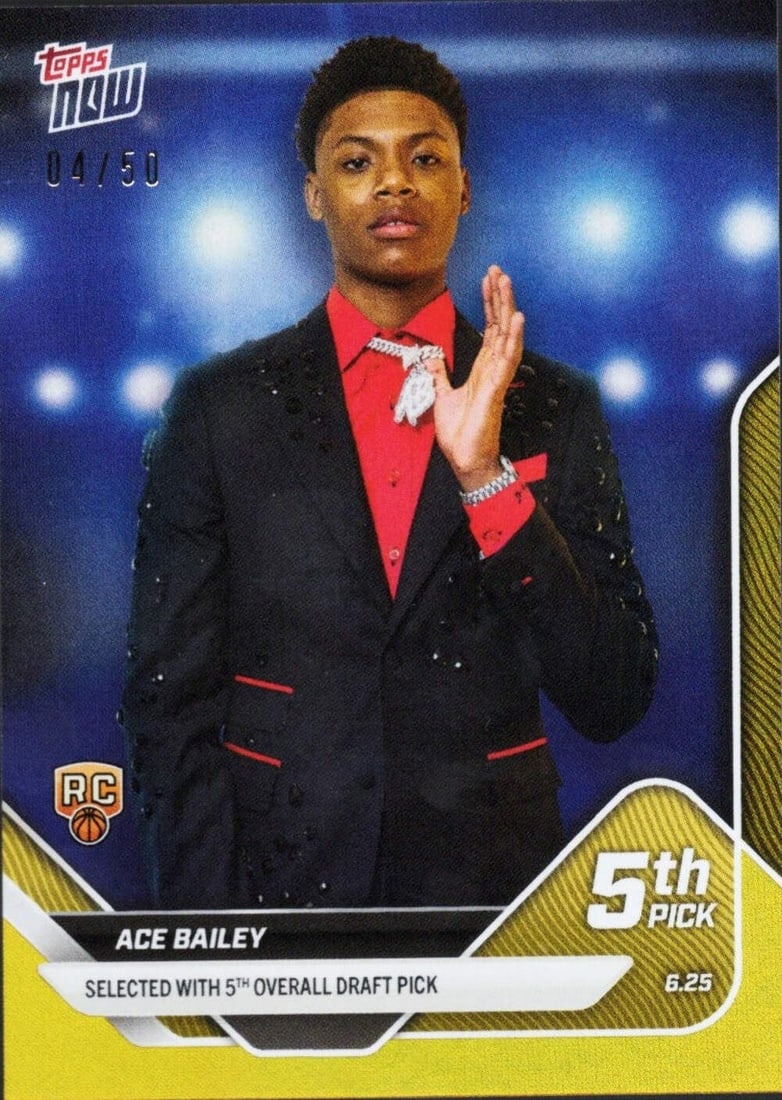 2025 Topps Now Ace Bailey Gold Foil Rookie Card /50 Utah Jazz Graded (1 of 2)