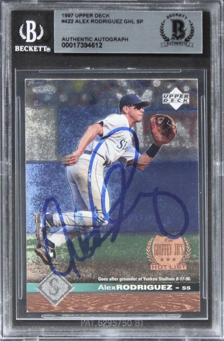 Alex Rodriguez Signed 1997 Upper Deck #422 Card Beckett Authenticated (1 of 2)