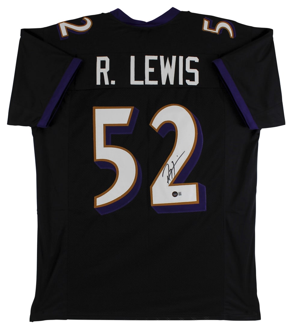 Ray Lewis Signed Black Pro Style Jersey BAS Witnessed Authentic (1 of 3)