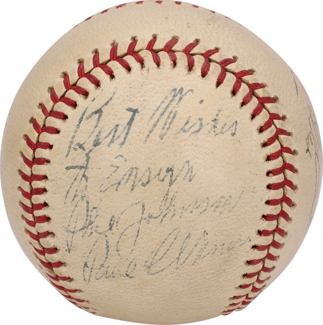 Paul Waner Signed Baseball with JSA COA and Bob Feller Signature (1 of 8)