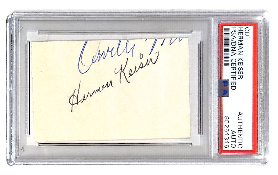 Herman Keiser Cut Autograph 3.5 x 2 PSA/DNA Authentic (1 of 3)