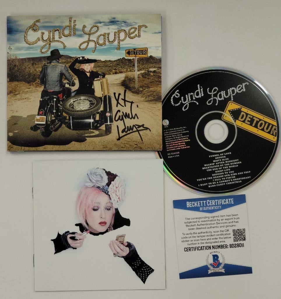 Cyndi Lauper Detour CD Cover Signed with Beckett COA (1 of 4)