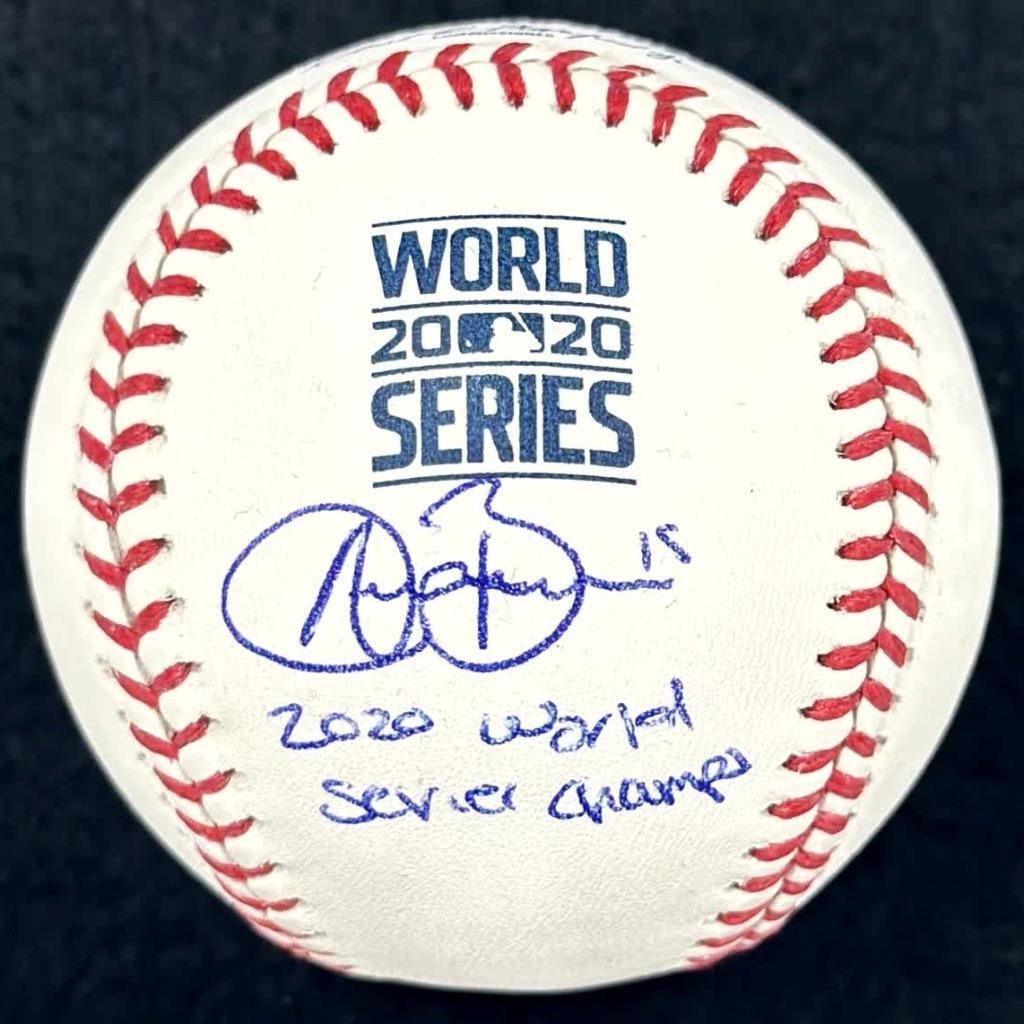 Austin Barnes Signed 2020 Dodgers World Series Baseball PSA ITP (1 of 3)