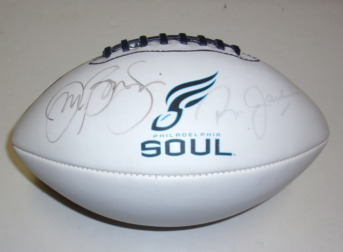 Jon Bon Jovi Ron Jaworski Signed AFL Football with COA (1 of 2)