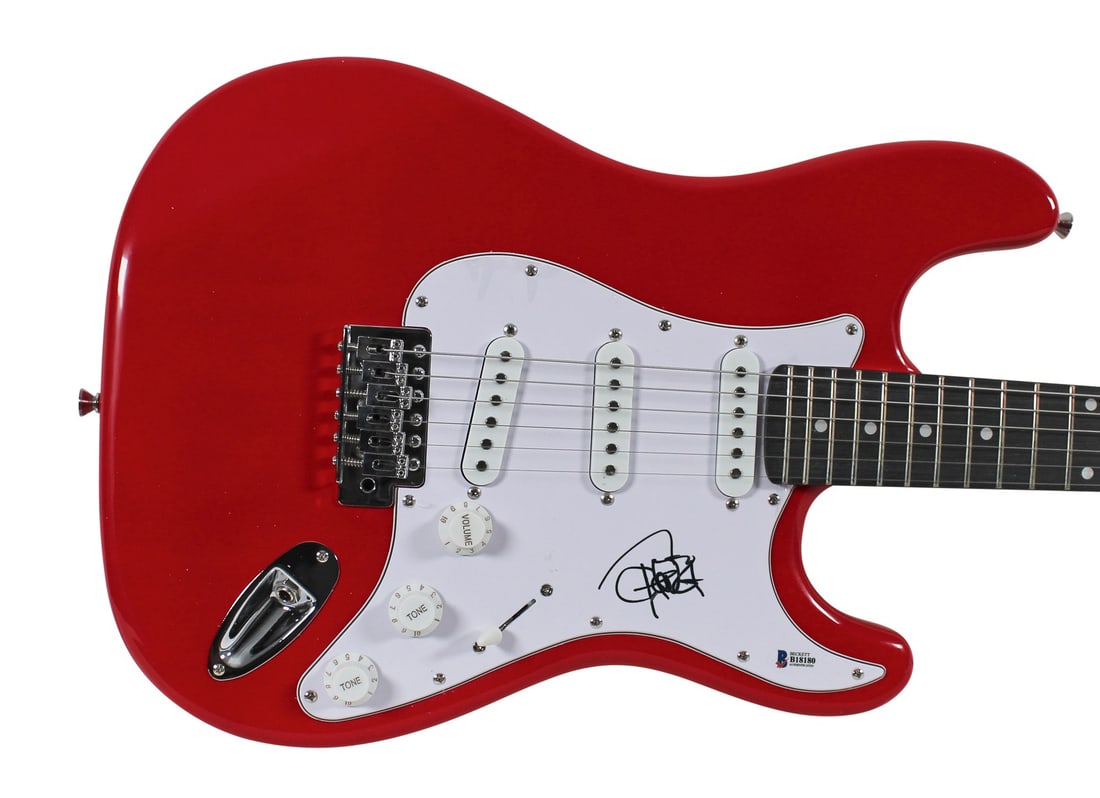 Tommy Chong Signed Red Electric Guitar with Beckett COA (1 of 3)
