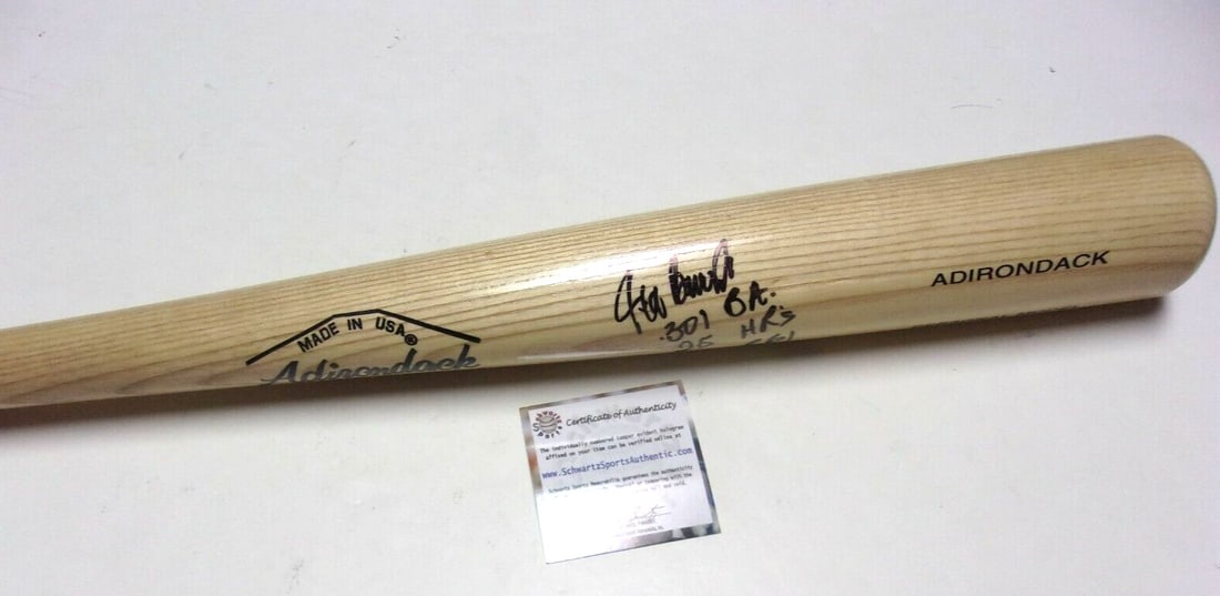 Jeff Burroughs Signed Bat 1974 AL MVP .301 Avg 25 HR 118 RBI COA (1 of 2)