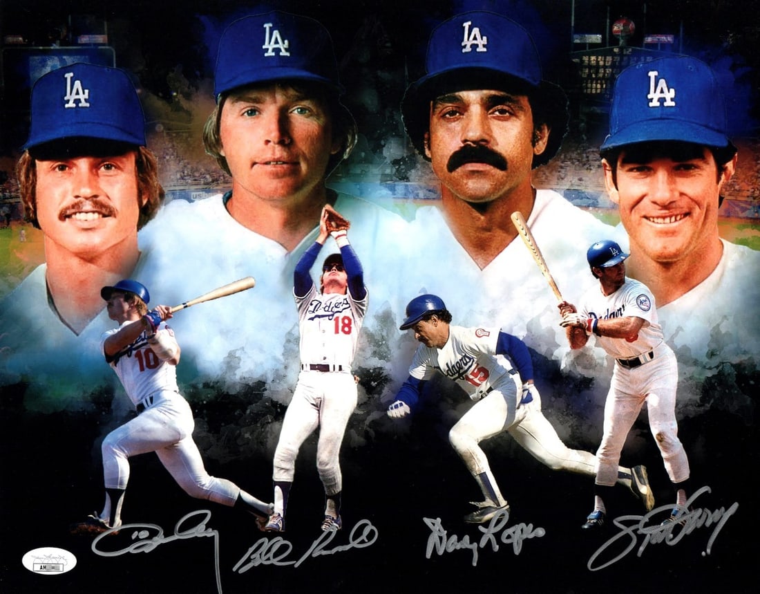 Los Angeles Dodgers Autographed 11X14 Photo by Cey Garvey Lopes Russell JSA (1 of 2)