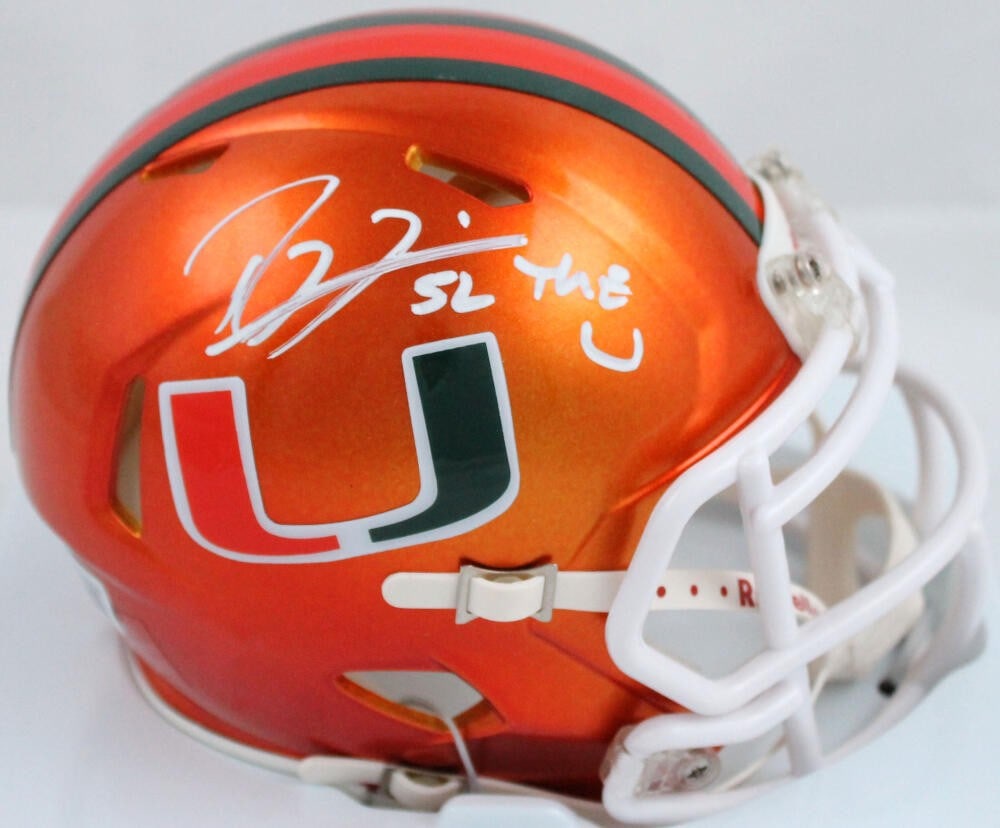Ray Lewis Signed Miami Hurricanes Mini Helmet Beckett Authenticated (1 of 5)