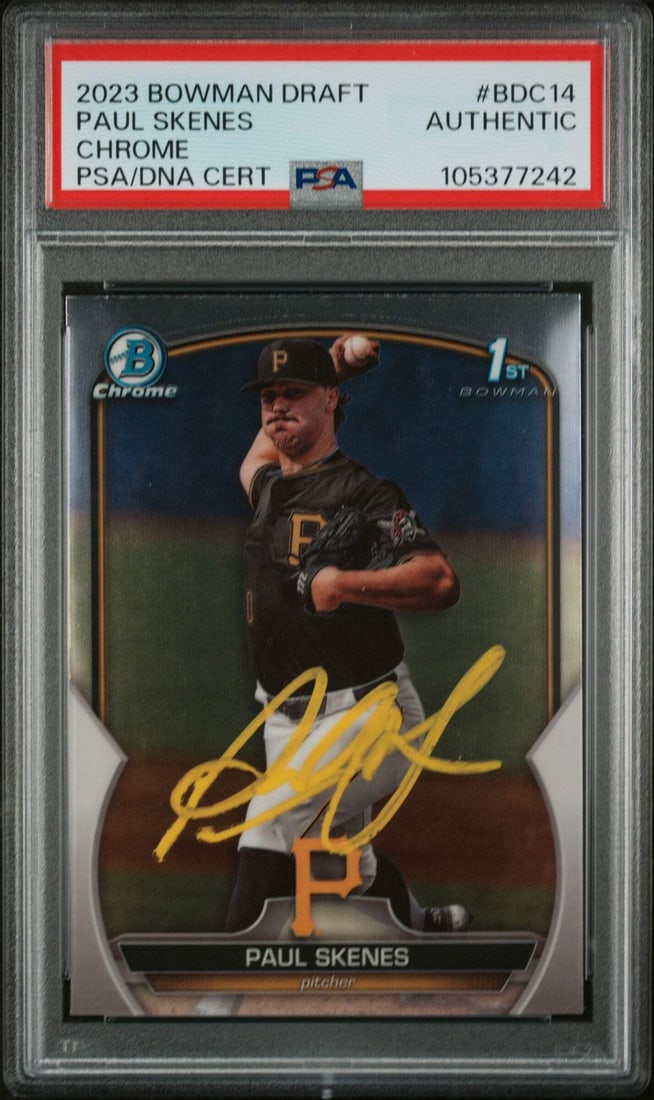 2023 Bowman Draft Paul Skenes BDC14 Chrome Rookie Card PSA Authenticated Auto (1 of 2)