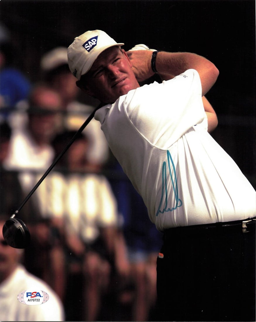 Ernie Els Autographed 8x10 Photo PSA/DNA Certified Golf: Ernie Els Autographed 8x10 Photo PSA/DNA Certified Golf This is an original 8x10 photograph signed by renowned professional golfer Ernie Els. The signature has been authenticated by PSA/DNA, ensuring