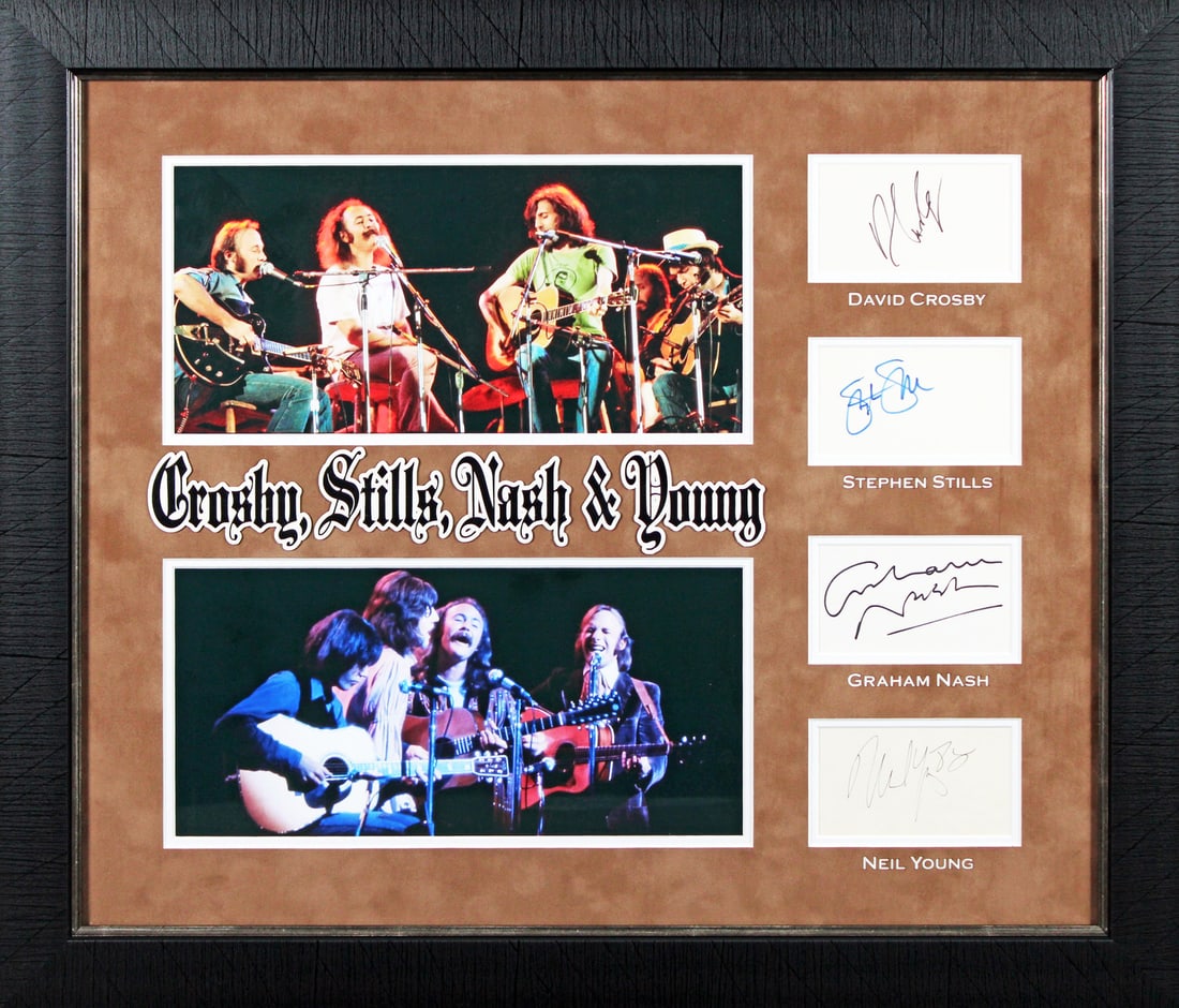 Crosby Stills Nash Young Signed Framed Display with Beckett COA (1 of 6)