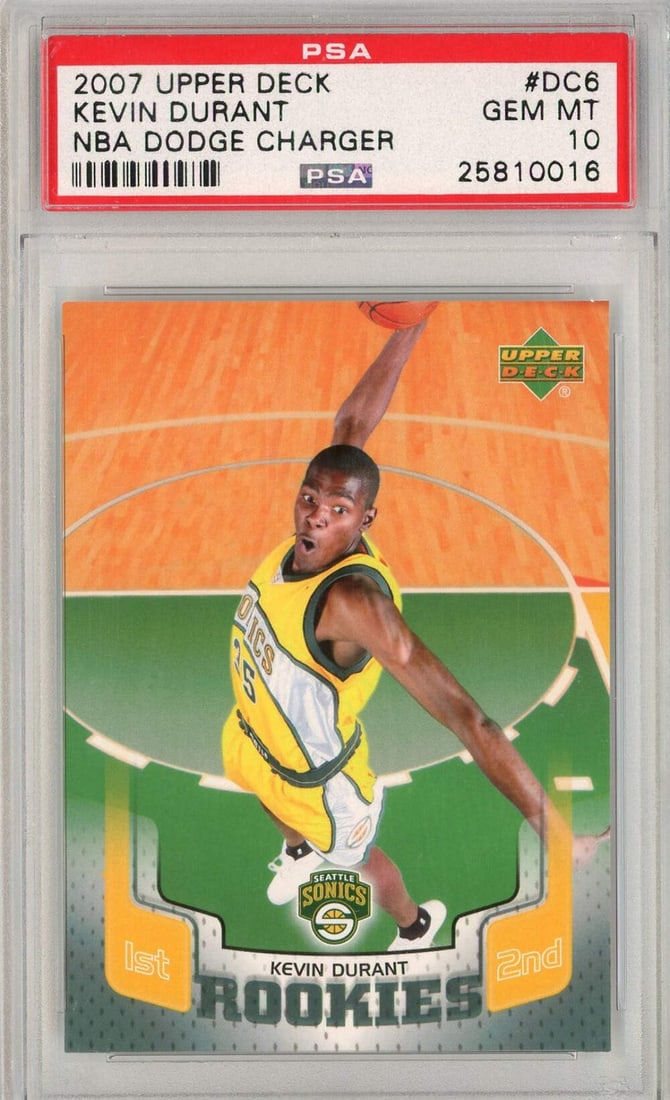 2007 Upper Deck Kevin Durant #DC6 Dodge Charger RC PSA 10 Basketball Card (1 of 2)