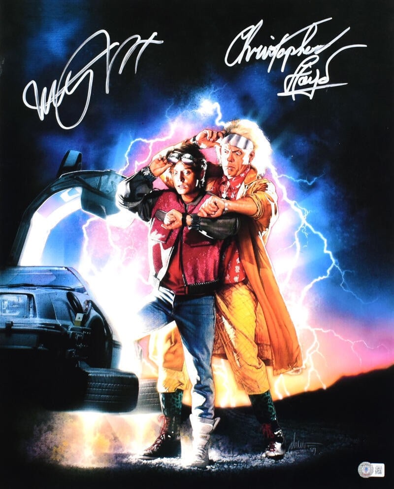 Christopher Lloyd Michael J Fox Signed Back to the Future 16x20 Photo Beckett Authenticated (1 of 11)
