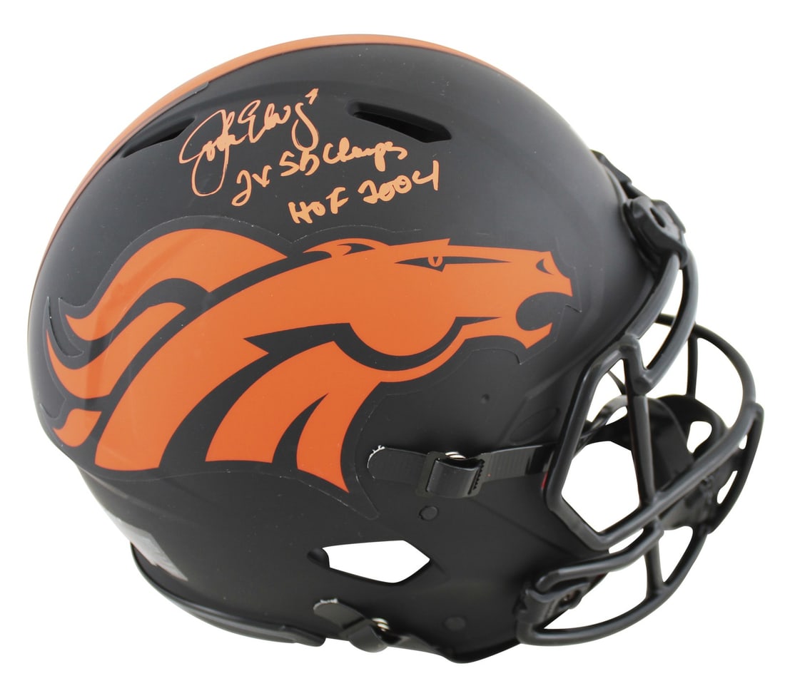 John Elway Signed Denver Broncos Eclipse Helmet HOF 04 2x SB Champ BAS Witness (1 of 7)