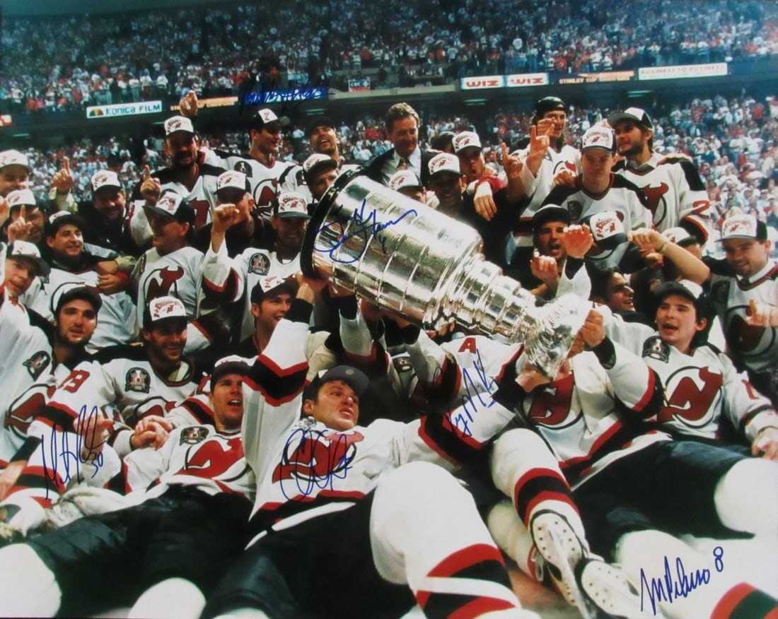 2002-03 New Jersey Devils Multi-Signed 16x20 Photo by 6 PSA Authenticated (1 of 6)