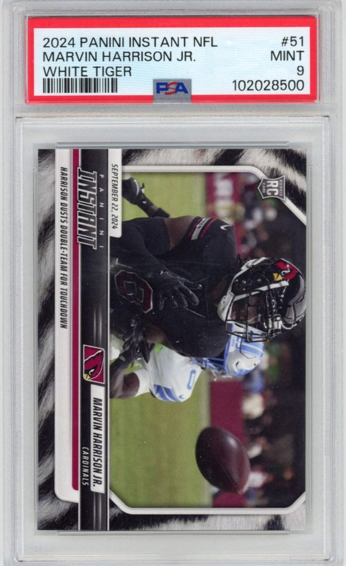 2024 Panini Marvin Harrison Jr #51 White Tiger RC /10 Graded PSA 9 (1 of 2)