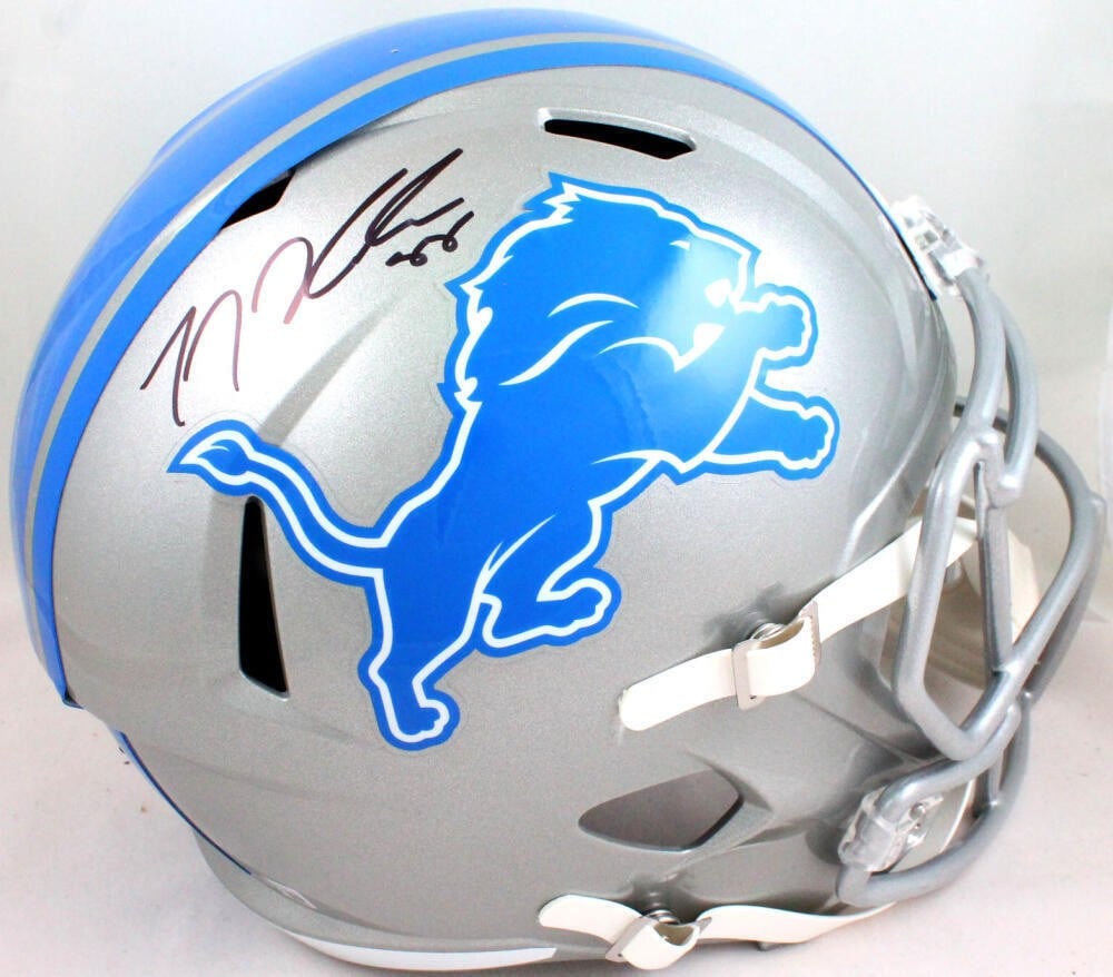 TJ Hockenson Autographed Detroit Lions Speed Helmet Beckett Certified (1 of 5)