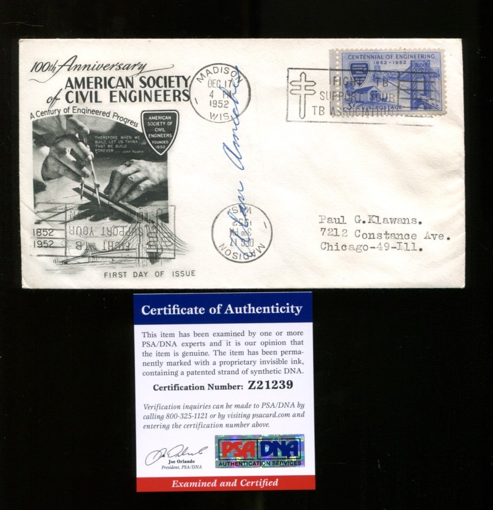 Alan Ameche Autographed FDC Wisconsin Heisman PSA/DNA Authentic (1 of 1)