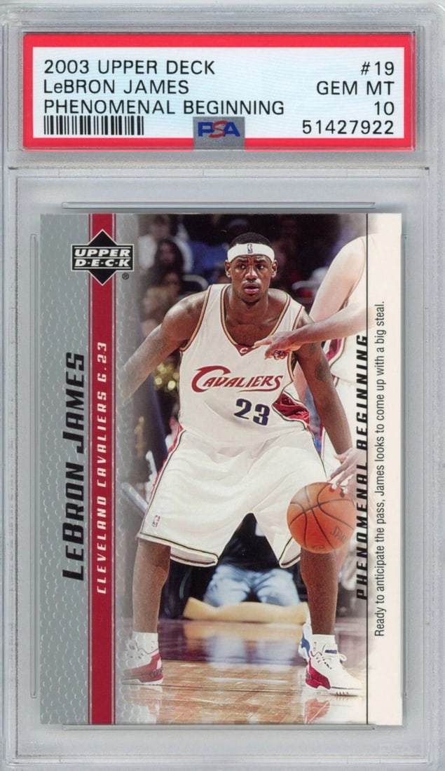 2003-04 UD LeBron James #19 Phenomenal Beginnings PSA 10 Rookie Card (1 of 2)