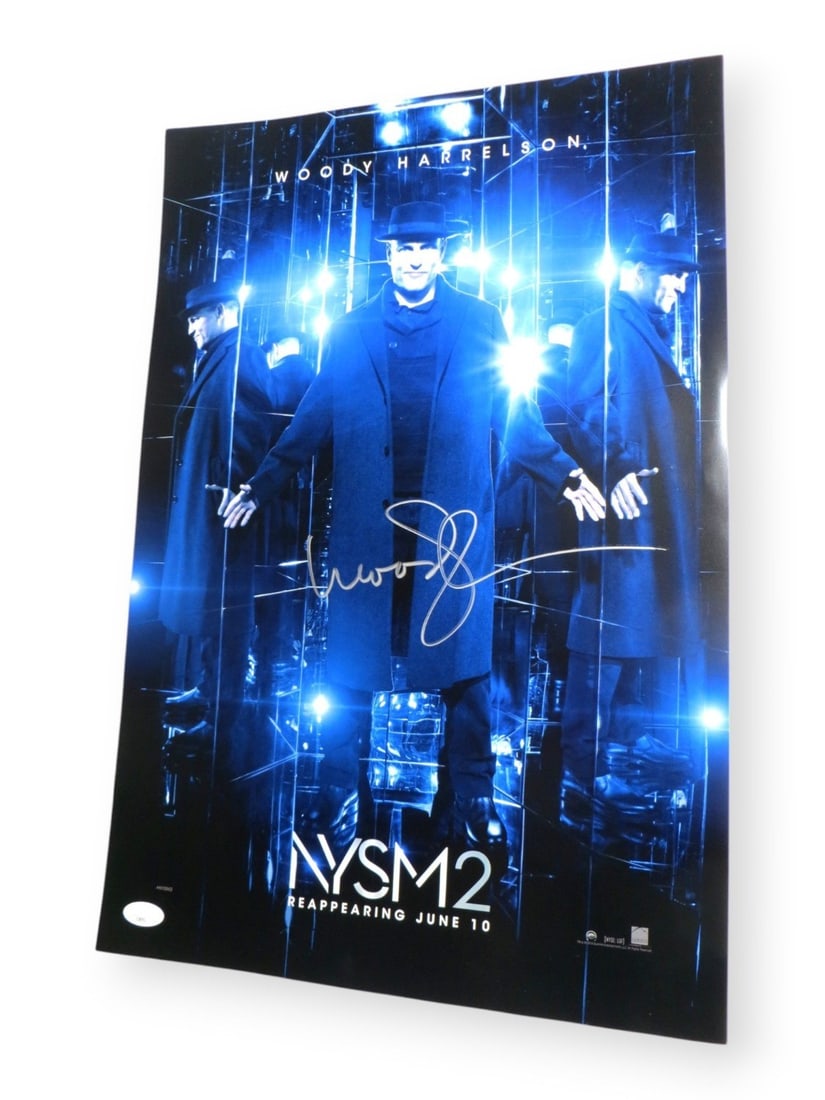 Woody Harrelson Autographed 13X20 Now You See Me 2 Poster JSA Certified: Woody Harrelson Autographed 13X20 Now You See Me 2 Poster JSA Certified This is an original autographed poster featuring Woody Harrelson from the film "Now You See Me 2." The poster measures approxima