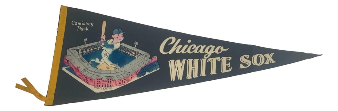 Authentic 1950s Chicago White Sox Baseball 30in Pennant Vintage (1 of 4)