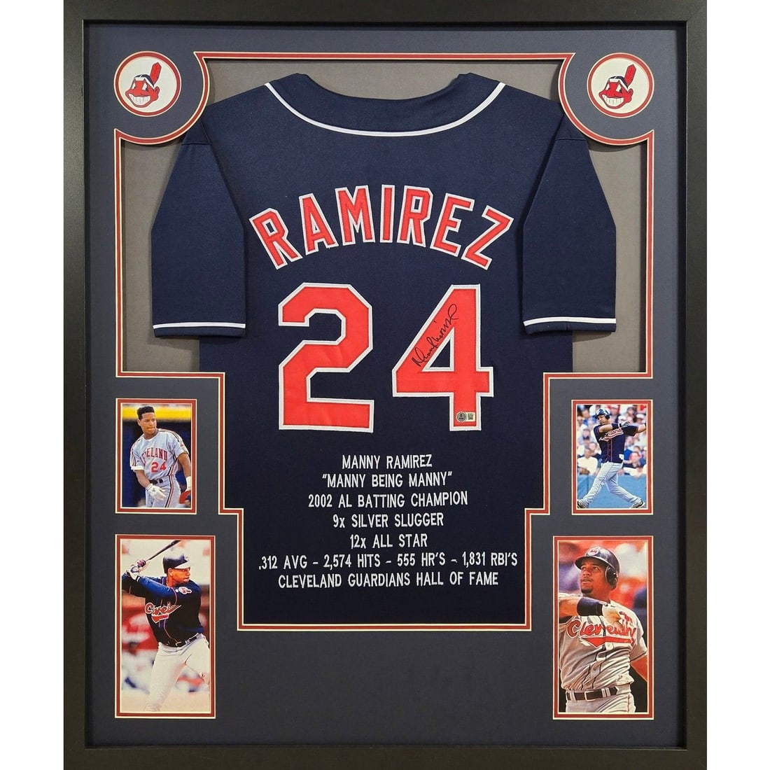 Manny Ramirez Framed Jersey Beckett Authenticated Cleveland Indians (1 of 2)