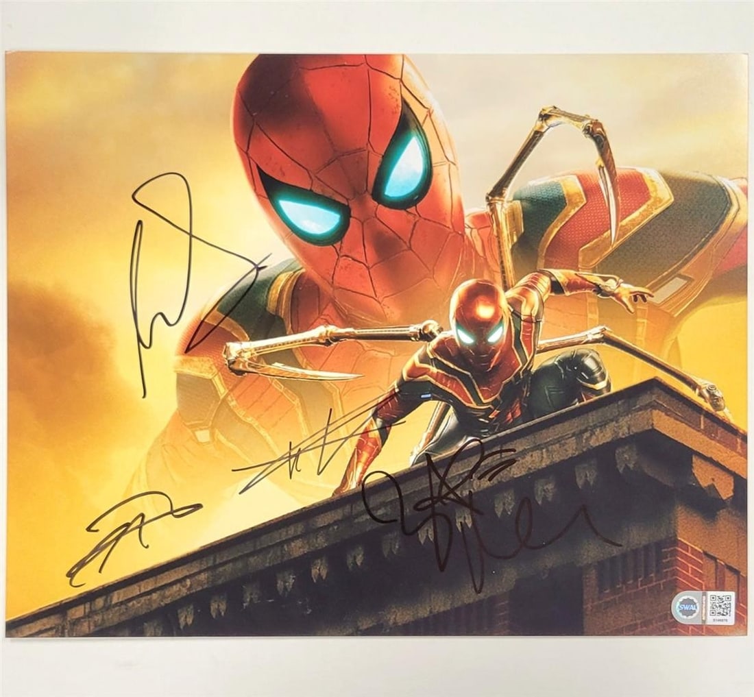Spider-Man Cast Signed 11x14 Photo Holland Zendaya Tomei Revolori SWAU Authenticated (1 of 5)