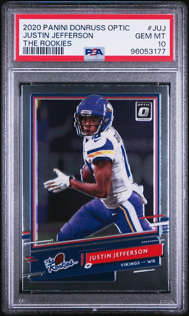 2020 Donruss Optic Justin Jefferson Rookies Football Card PSA 10 (1 of 2)