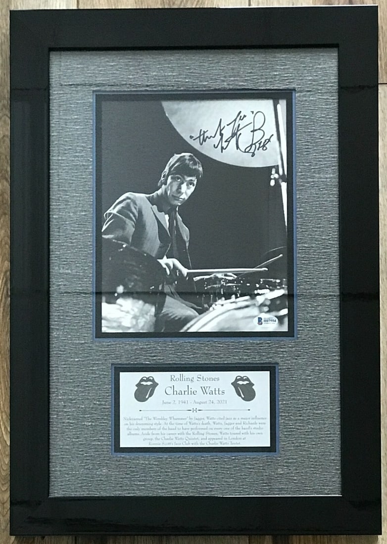 Charlie Watts Signed 8x10 Framed Display The Rolling Stones Beckett Authenticated (1 of 3)